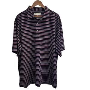 Donald Ross Men's Stripe Performance Golf Polo Size XXL Lightweight Country Club